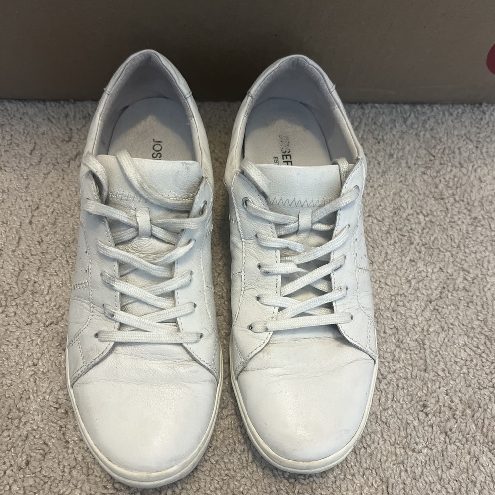 josef seibel Caren 01 Size‎ 9-9.5 US/ EU 40 White Leather Sneaker Tennis Shoes